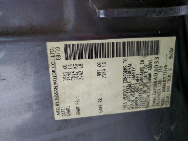 1N4AL2AP3BN403033 - 2011 NISSAN ALTIMA BASE Szary zdjęcie 12