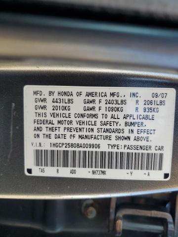 1HGCP25808A009906 - 2008 HONDA ACCORD EXL GRAY photo 13