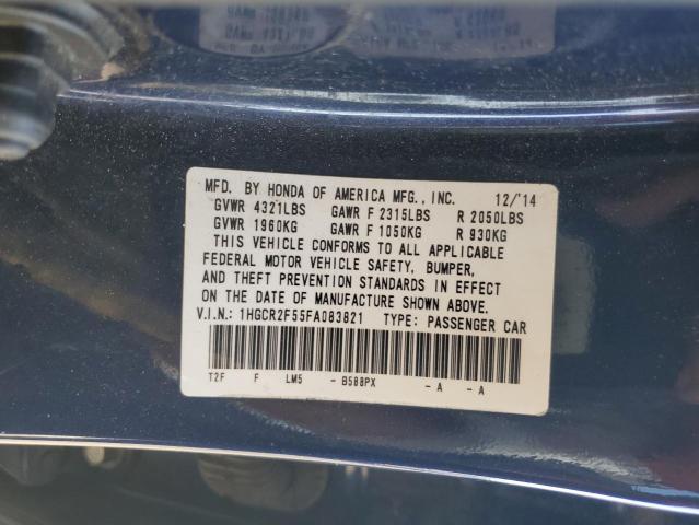 1HGCR2F55FA083821 - 2015 HONDA ACCORD SPORT BLUE photo 12
