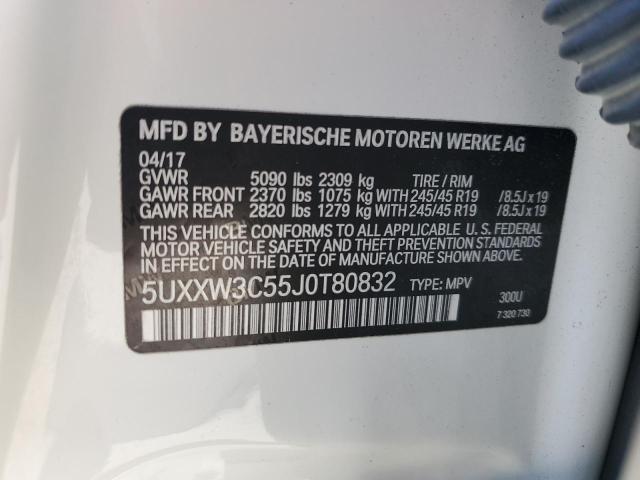 5UXXW3C55J0T80832 - 2018 BMW X4 XDRIVE28I WHITE photo 13