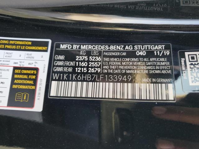 W1K1K6HB7LF133949 - 2020 MERCEDES-BENZ E 450 BLACK photo 12