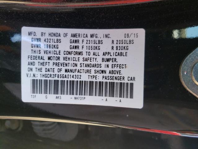 1HGCR2F85GA014302 - 2016 HONDA ACCORD EXL 黑色 照片 13