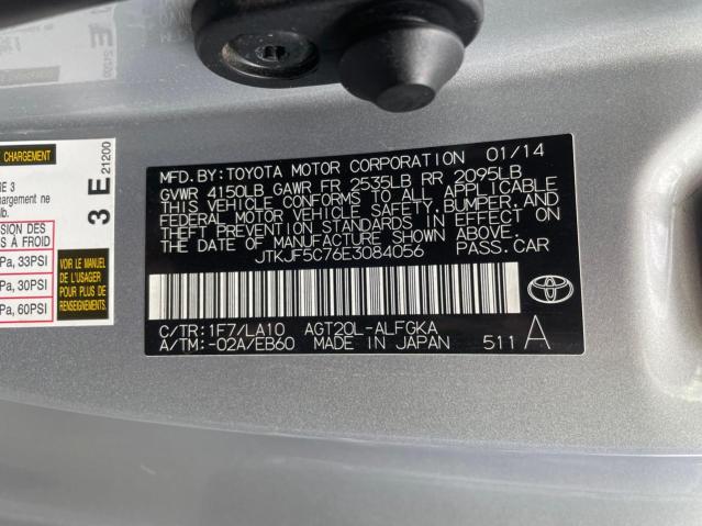 JTKJF5C76E3084056 - 2014 TOYOTA SCION TC 银色 照片 10