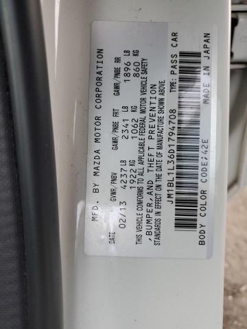 JM1BL1L36D1794708 - 2013 MAZDA SPEED 3 თეთრი ფოტო 12