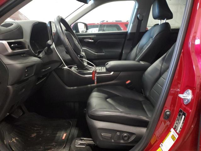 5TDGZRBH7MS095106 - 2021 TOYOTA HIGHLANDER XLE წითელი ფოტო 7