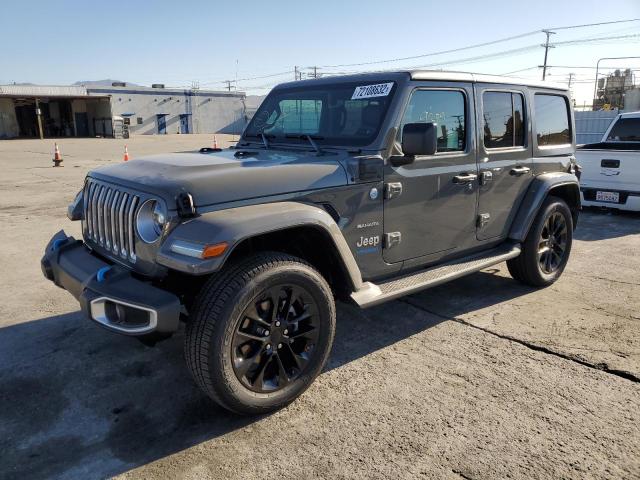 1C4JJXP61NW272307 - 2022 JEEP WRANGLER U SAHARA 4XE GRAY photo 1