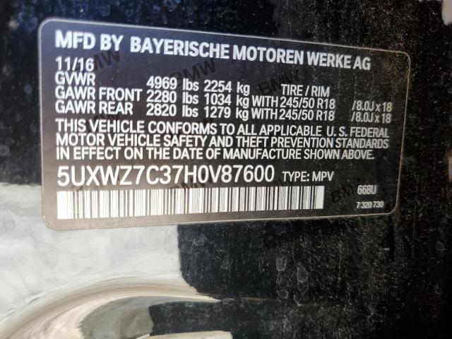 5UXWZ7C37H0V87600 - 2017 BMW X3 SDRIVE28I BLACK photo 13