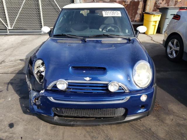 WMWRE33444TD83115 - 2004 MINI COOPER S BLUE photo 5