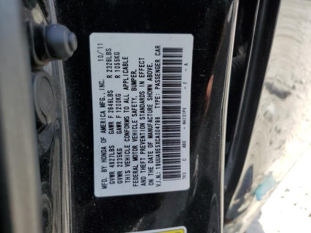 19UUA9E5XCA004788 - 2012 ACURA TL BLACK photo 12