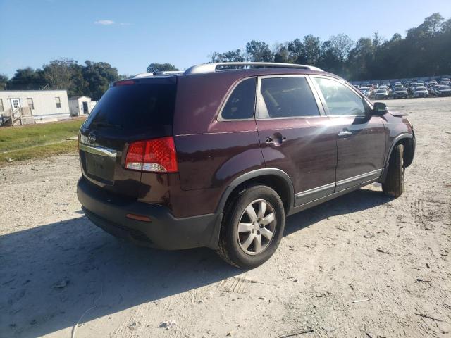 5XYKT4A15BG155767 - 2011 KIA SORENTO BASE MAROON photo 3