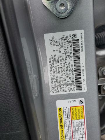 2HGFE2F59NH544317 - 2022 HONDA CIVIC SPORT ვერცხლისფერი ფოტო 12