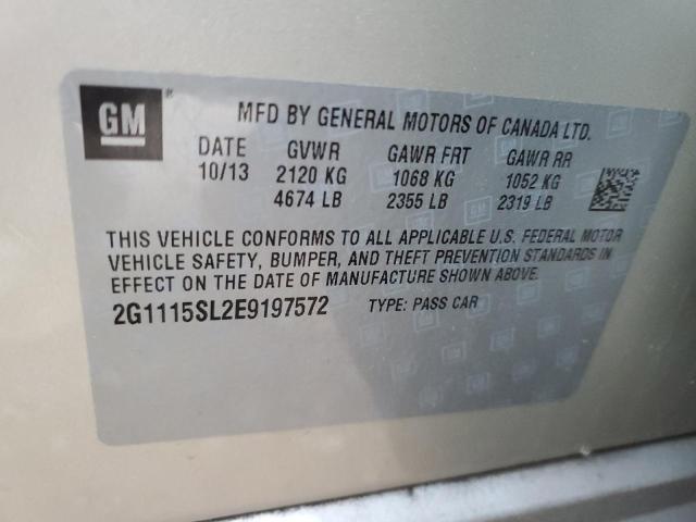 2G1115SL2E9197572 - 2014 CHEVROLET IMPALA LT BEIGE photo 13