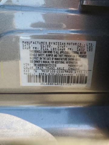 3N1AB8BV6NY231216 - 2022 NISSAN SENTRA S GRAY photo 12