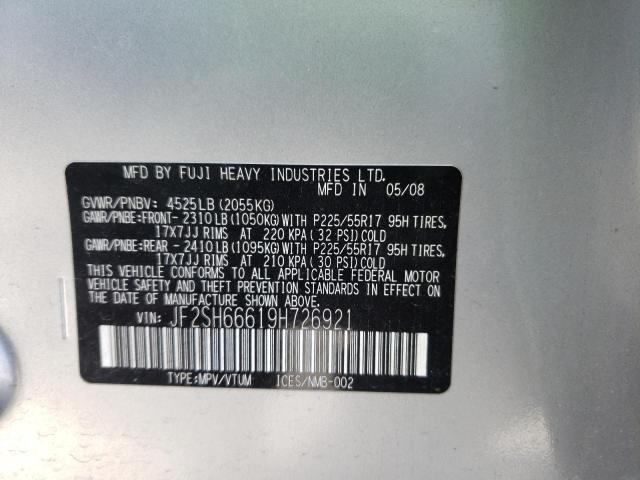 JF2SH66619H726921 - 2009 SUBARU FORESTER 2.5XT LIMITED SILVER photo 13