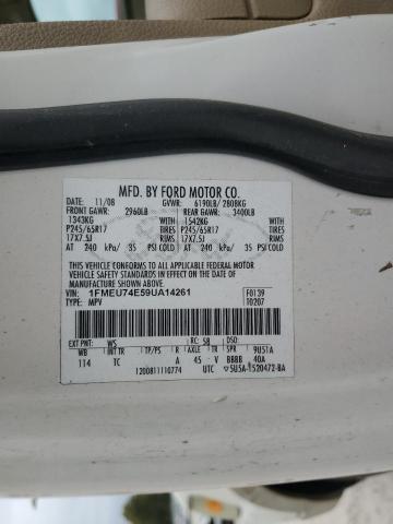 1FMEU74E59UA14261 - 2009 FORD EXPLORER EDDIE BAUER WHITE photo 13