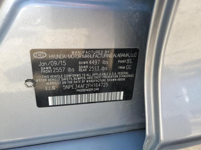 5NPE34AF2FH164725 - 2015 HYUNDAI SONATA SPORT SILVER photo 12