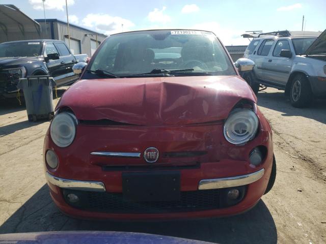 3C3CFFER5CT111189 - 2012 FIAT 500 LOUNGE RED photo 5