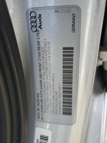 WAUHGAFC7DN013811 - 2013 AUDI A6 PRESTIGE ვერცხლისფერი ფოტო 12