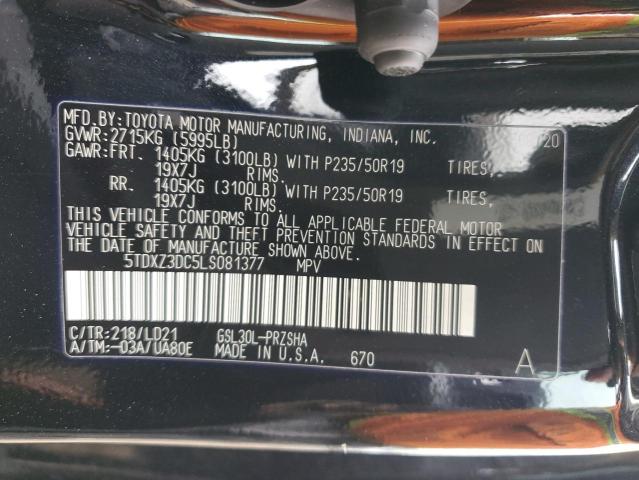 5TDXZ3DC5LS081377 - 2020 TOYOTA SIENNA SE BLACK photo 13