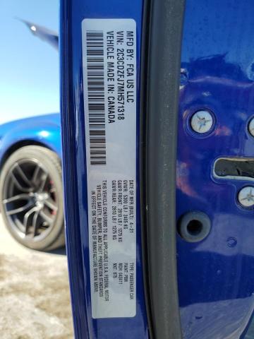 2C3CDZFJ7MH571318 - 2021 DODGE CHALLENGER R/T SCAT PACK BLUE photo 12