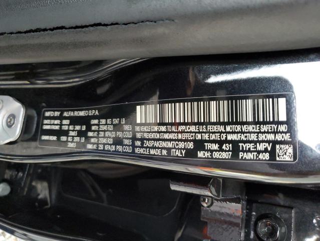 ZASPAKBN0M7C99106 - 2021 ALFA ROMEO STELVIO TI BLACK photo 13