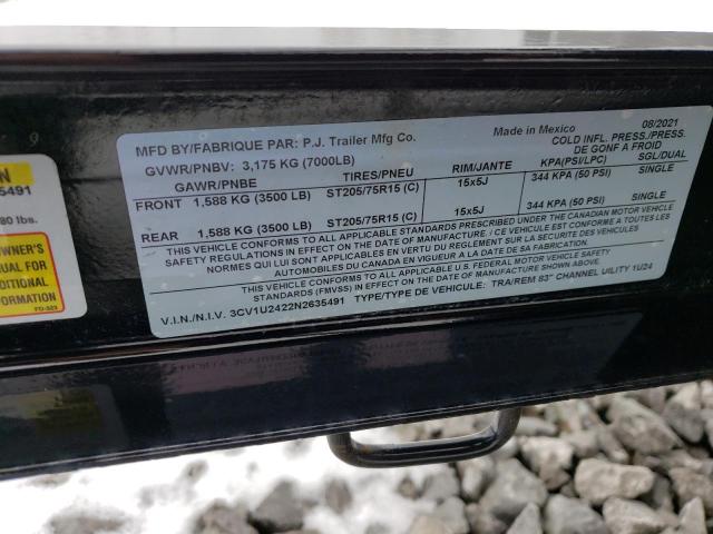 3CV1U2422N2635491 - 2022 PJ TRAILER BLACK photo 10