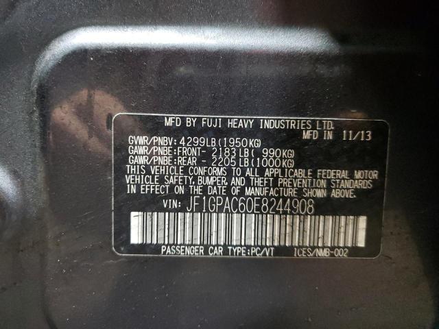 JF1GPAC60E8244908 - 2014 SUBARU IMPREZA PREMIUM GRAY photo 12