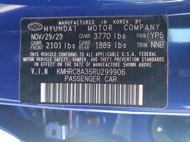 KMHRC8A36RU299906 - 2024 HYUNDAI VENUE SEL BLUE photo 13