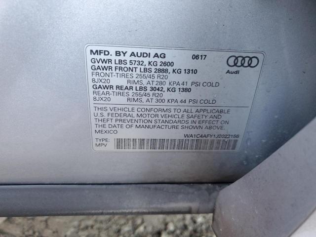 WA1C4AFY1J2022156 - 2018 AUDI SQ5 PRESTIGE SILVER photo 12