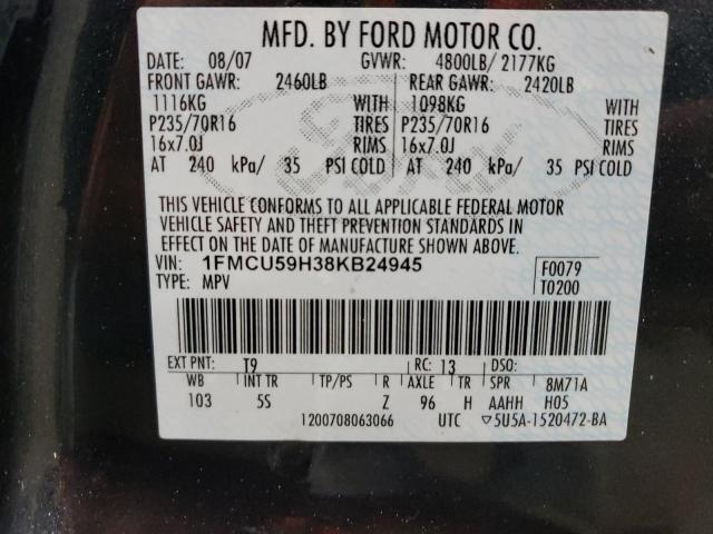 1FMCU59H38KB24945 - 2008 FORD ESCAPE HEV GRAY photo 14