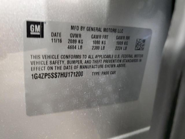 1G4ZP5SS7HU171200 - 2017 BUICK LACROSSE ESSENCE SILVER photo 13