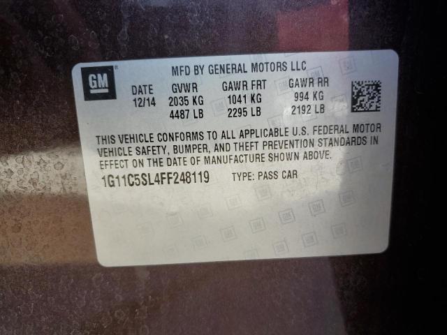 1G11C5SL4FF248119 - 2015 CHEVROLET MALIBU 1LT BURGUNDY photo 12