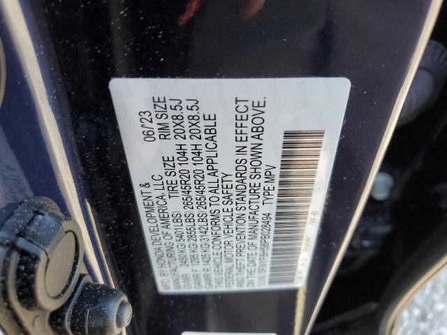 5FNYF8H58PB028494 - 2023 HONDA PASSPORT EXL BLUE photo 13