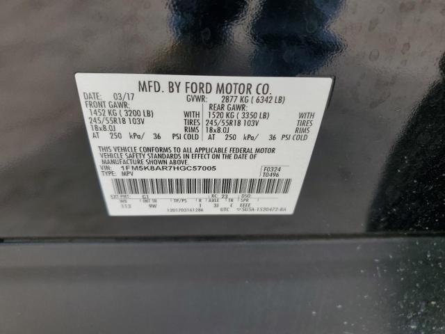 1FM5K8AR7HGC57005 - 2017 FORD EXPLORER POLICE INTERCEPTOR 黑色 照片 12