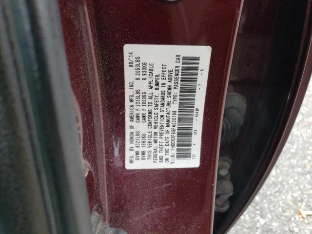 1HGCR2F85FA030188 - 2015 HONDA ACCORD EXL RED photo 12