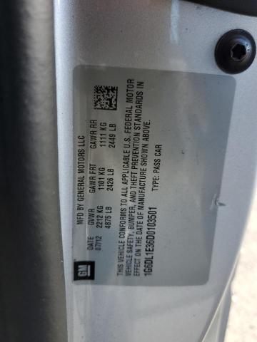 1G6DL1E36D0103501 - 2013 CADILLAC CTS PERFORMANCE COLLECTION SILVER photo 12