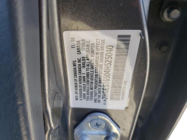 2HGES16504H525040 - 2004 HONDA CIVIC DX LX GRAY photo 13