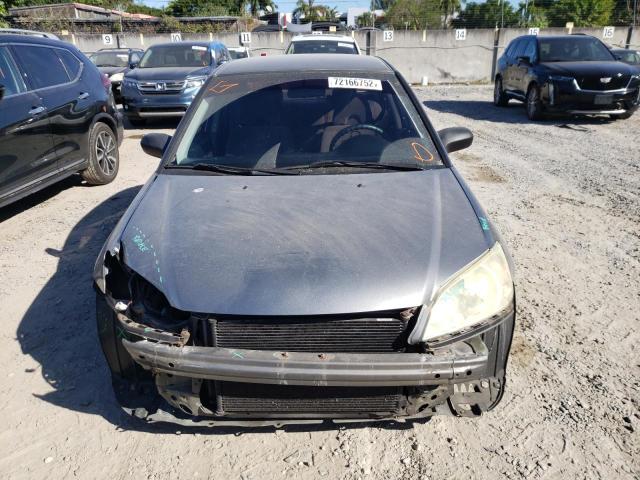 2HGES16504H525040 - 2004 HONDA CIVIC DX LX GRAY photo 5