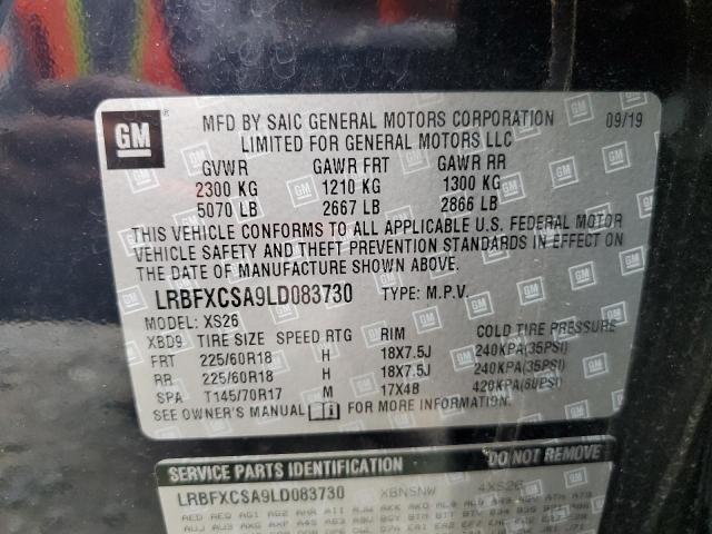 LRBFXCSA9LD083730 - 2020 BUICK ENVISION ESSENCE BLACK photo 13