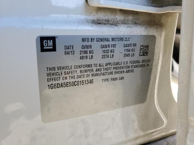 1G6DA5E50C0151346 - 2012 CADILLAC CTS WHITE photo 12