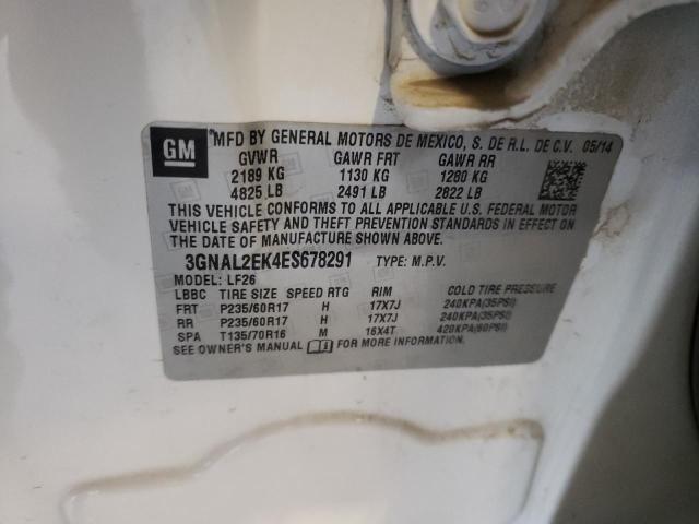 3GNAL2EK4ES678291 - 2014 CHEVROLET CAPTIVA LS 白色 照片 13