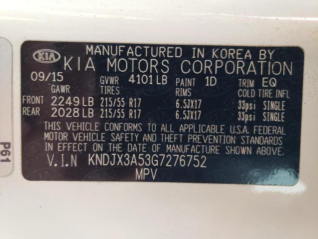KNDJX3A53G7276752 - 2016 KIA SOUL ! WHITE photo 13