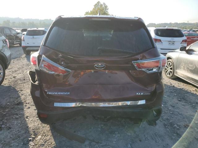 5TDJKRFH6FS136218 - 2015 TOYOTA HIGHLANDER XLE Bordo foto 6
