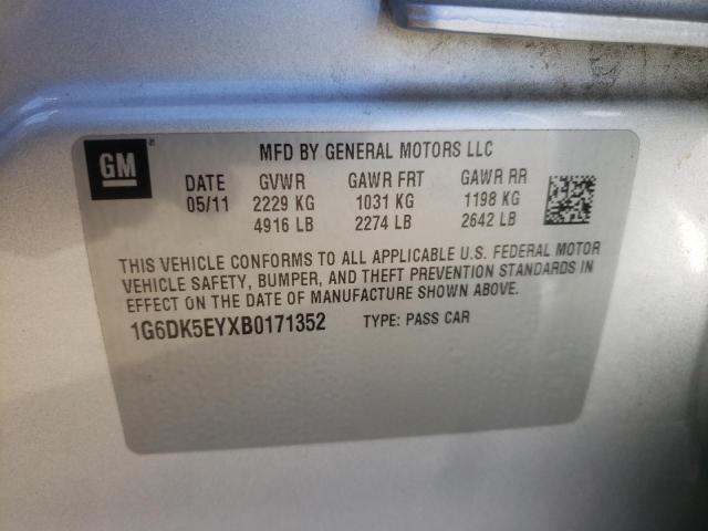 1G6DK5EYXB0171352 - 2011 CADILLAC CTS PERFORMANCE COLLECTION Серебристый фото 12