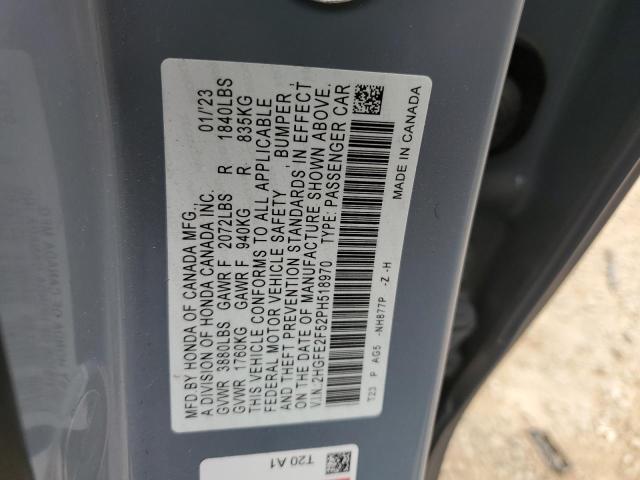 2HGFE2F52PH518970 - 2023 HONDA CIVIC SPORT 灰色 照片 13
