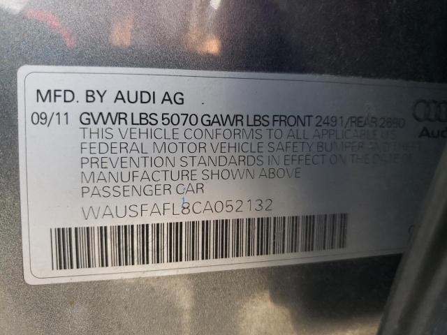 WAUSFAFL8CA052132 - 2012 AUDI A4 PREMIUM GRAY photo 13