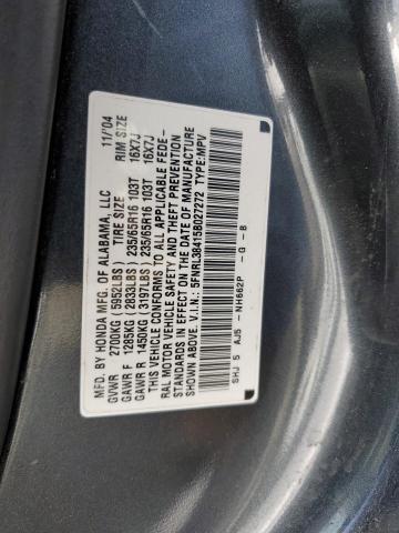 5FNRL38415B027272 - 2005 HONDA ODYSSEY EX GRAY photo 13