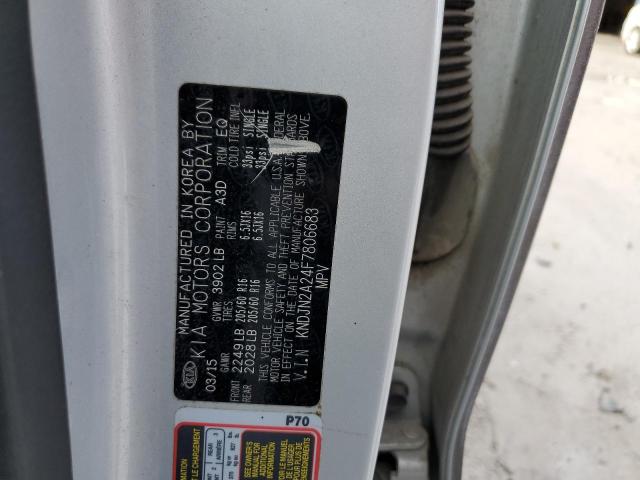 KNDJN2A24F7806683 - 2015 KIA SOUL GRAY photo 12