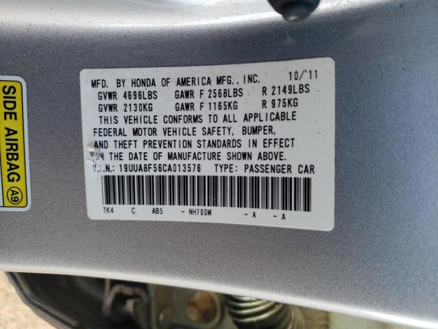 19UUA8F56CA013576 - 2012 ACURA TL SILVER photo 12