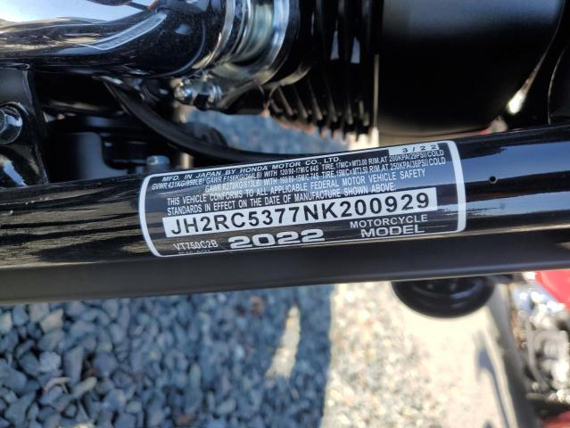 JH2RC5377NK200929 - 2022 HONDA VT750 C2B BLACK photo 10